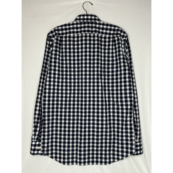 Men’s J. Crew Performance Blue/White Slim Gingham Shirt Size Medium 15 -‎ 15 1/2 - Picture 2 of 3